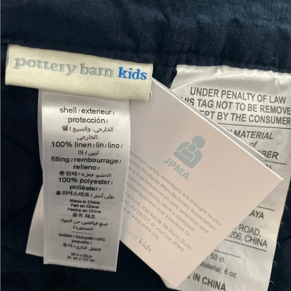 Pottery Barn Kids navy Quilted Bedding - Picture 2 of 5